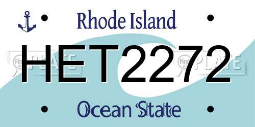 HET2272 Rhode Island License Plate