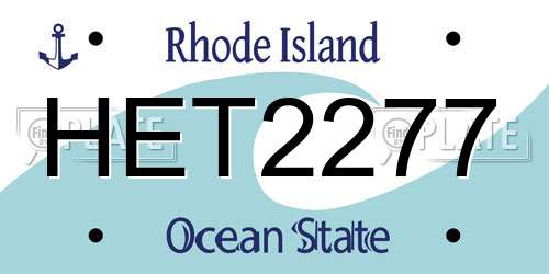 HET2277 Rhode Island License Plate
