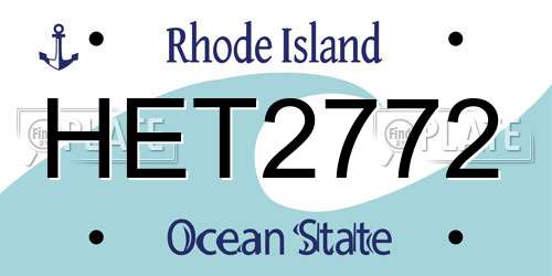 HET2772 Rhode Island License Plate