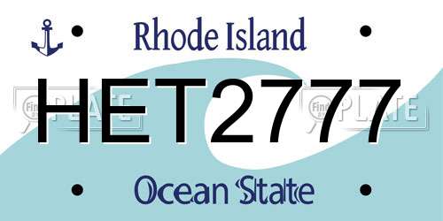 HET2777 Rhode Island License Plate