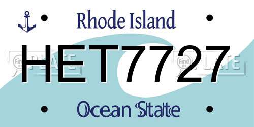 HET7727 Rhode Island License Plate