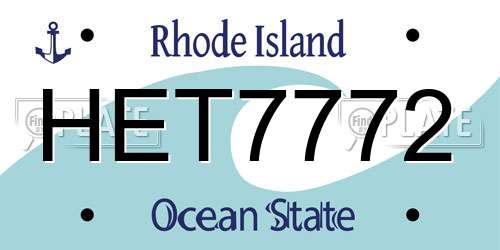HET7772 Rhode Island License Plate