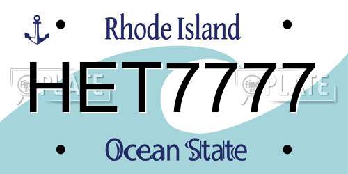 HET7777 Rhode Island License Plate