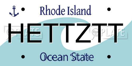 HETTZTT Rhode Island License Plate