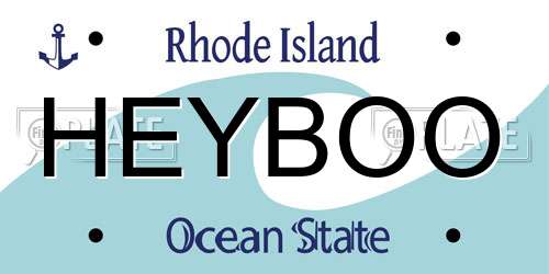 HEYBOO Rhode Island License Plate
