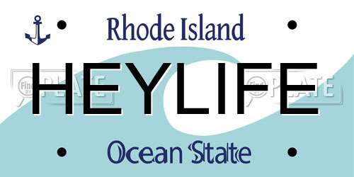 HEYLIFE Rhode Island License Plate