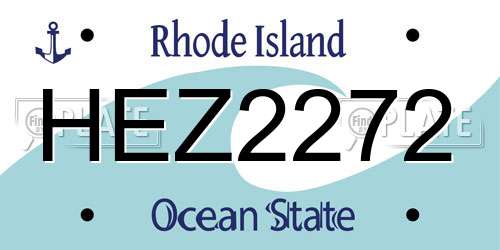 HEZ2272 Rhode Island License Plate