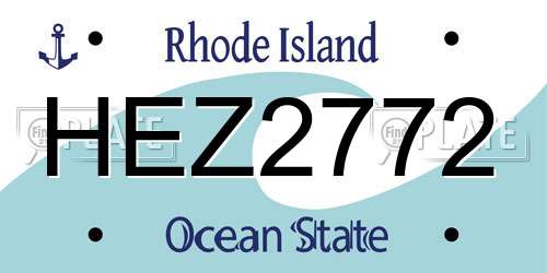 HEZ2772 Rhode Island License Plate