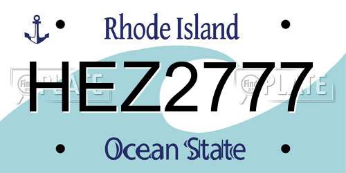 HEZ2777 Rhode Island License Plate