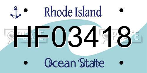 HF03418 Rhode Island License Plate