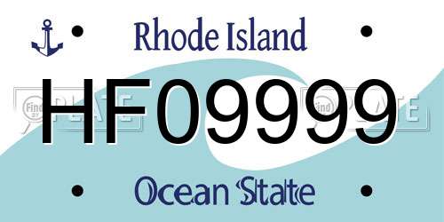 HF09999 Rhode Island License Plate
