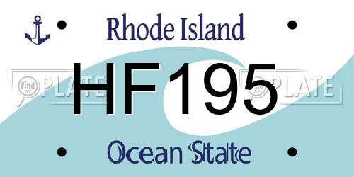 HF195 Rhode Island License Plate