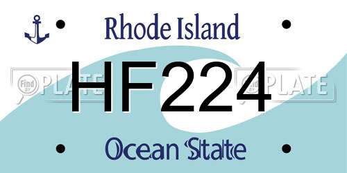 HF224 Rhode Island License Plate