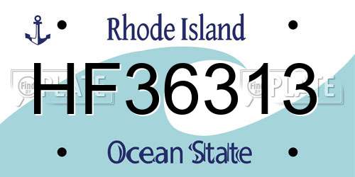 HF36313 Rhode Island License Plate