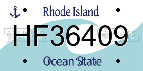 HF36409 Rhode Island License Plate