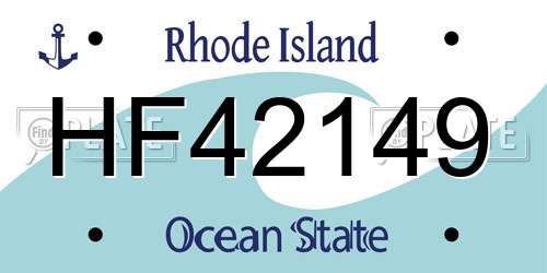 HF42149 Rhode Island License Plate