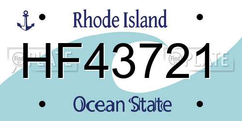 HF43721 Rhode Island License Plate