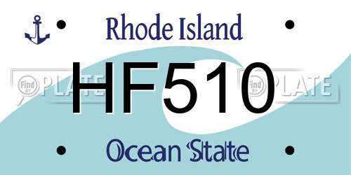 HF510 Rhode Island License Plate