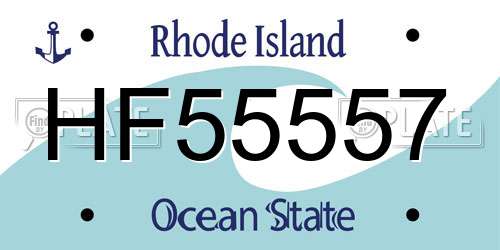 HF55557 Rhode Island License Plate