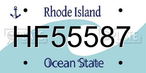 HF55587 Rhode Island License Plate
