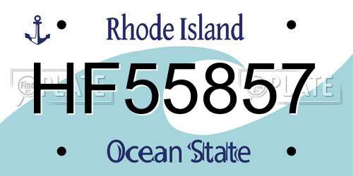 HF55857 Rhode Island License Plate