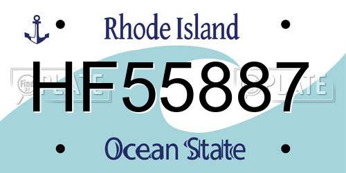 HF55887 Rhode Island License Plate