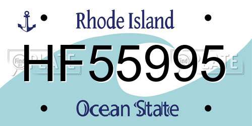 HF55995 Rhode Island License Plate