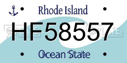 HF58557 Rhode Island License Plate