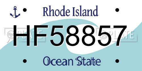 HF58857 Rhode Island License Plate