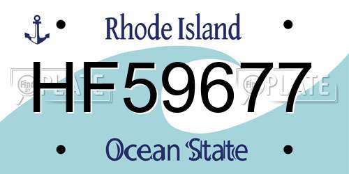 HF59677 Rhode Island License Plate