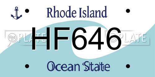 HF646 Rhode Island License Plate