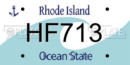 HF713 Rhode Island License Plate