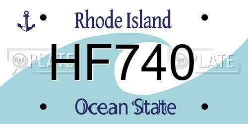 HF740 Rhode Island License Plate