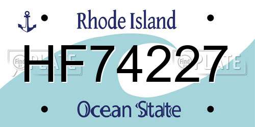 HF74227 Rhode Island License Plate