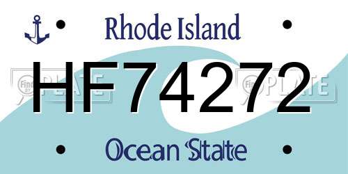 HF74272 Rhode Island License Plate