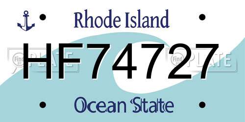 HF74727 Rhode Island License Plate