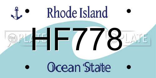 HF778 Rhode Island License Plate