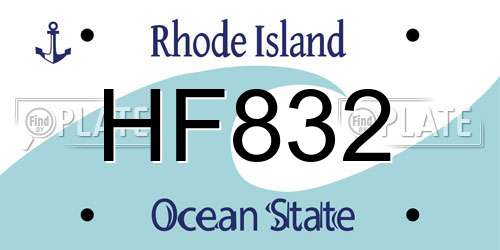 HF832 Rhode Island License Plate
