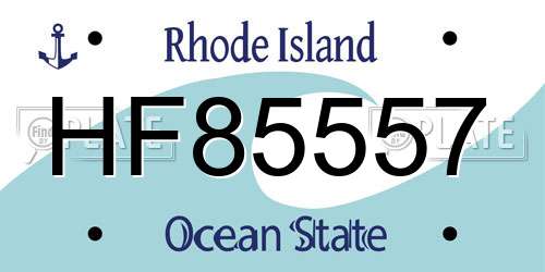 HF85557 Rhode Island License Plate