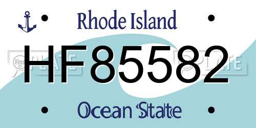 HF85582 Rhode Island License Plate