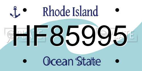 HF85995 Rhode Island License Plate