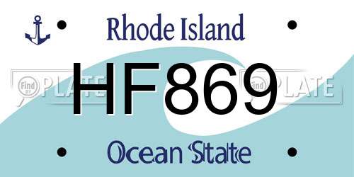 HF869 Rhode Island License Plate