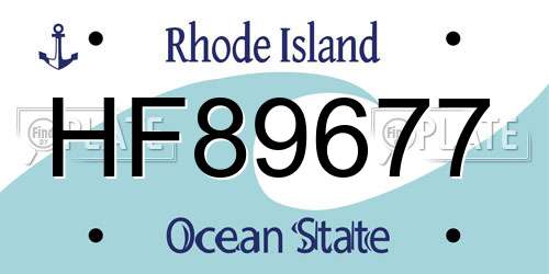 HF89677 Rhode Island License Plate