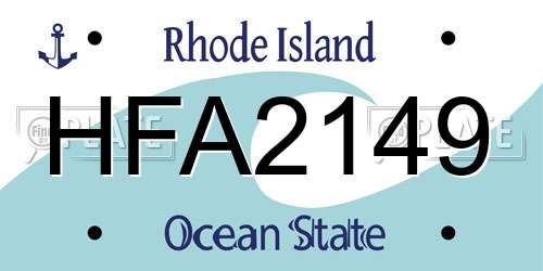 HFA2149 Rhode Island License Plate