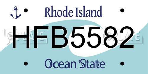 HFB5582 Rhode Island License Plate