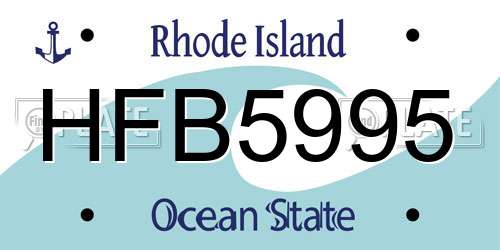 HFB5995 Rhode Island License Plate