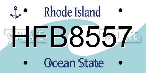 HFB8557 Rhode Island License Plate
