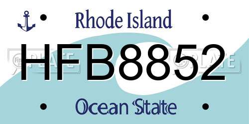 HFB8852 Rhode Island License Plate