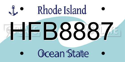 HFB8887 Rhode Island License Plate
