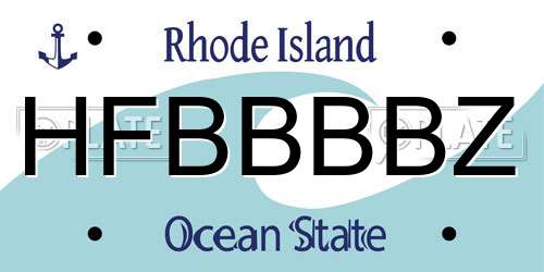 HFBBBBZ Rhode Island License Plate